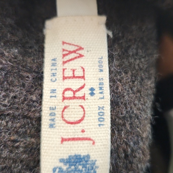 J Crew Sweater Mens Size L Lambs Wool Argyle Sweater Gray Tan - Picture 9 of 10